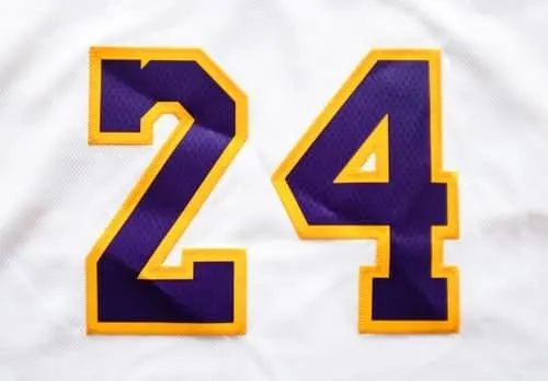 Kobe Bryant numbr 24 home jersey white