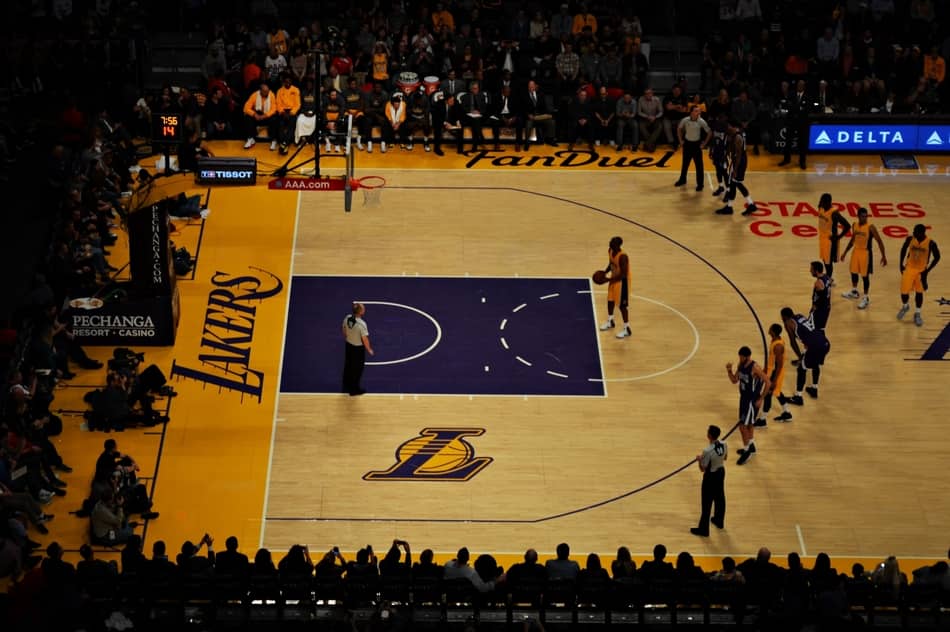 Kobe Bryant Shooting A Technical foul shot at the lakers stadium