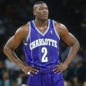 Larry Johnson in Charlotte Hornets uniform