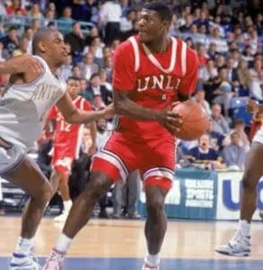 Larry Johnson playing basketball for UNLV