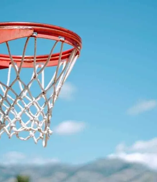Double rim basketball hoop